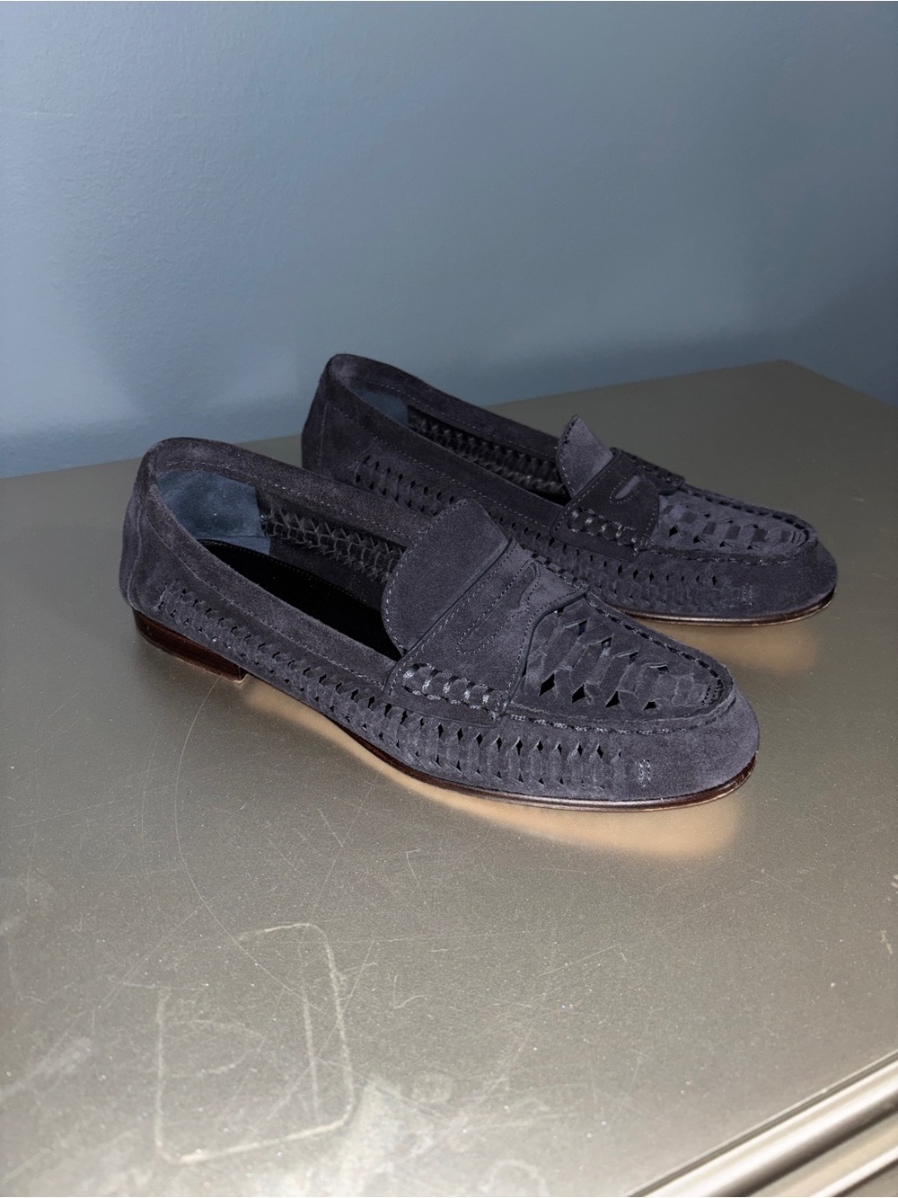 Veronica Beard Women's Penny Woven Suede Loafers - Picture 2 of 6